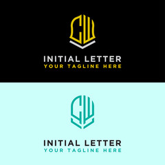 Fototapeta premium Initial CW Logo Set modern graphic design. Inspiring logo design for all companies. -Vectors