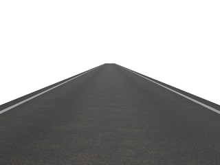 Asphalt texture with white line on white background.3d rendering