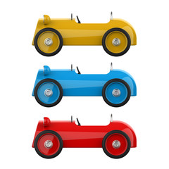 Toy car collection, isolated on a white background,3d rendering