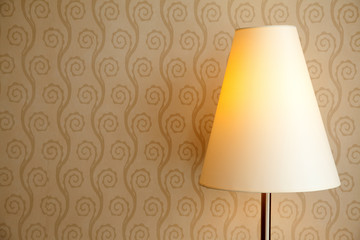 The wall lamp shines a living room 