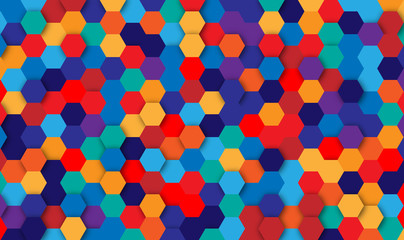 Modern abstract background with hexagon or polygon elements. Background with retro colors for posters, banners and landing page websites.