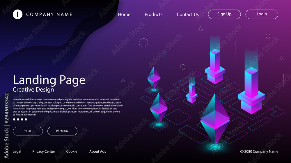 Wall mural modern abstract background with isometric element lines and beams. the background can be used for la