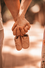 Romantic moments for pregnant couple