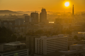 Sunrise over Pyongyang, Pyongyang city, North Korea