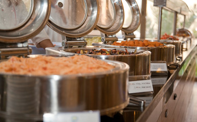 Banquet meals served on tables 