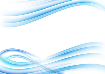 Abstract blue curved lines on a white background. Modern template for your design.