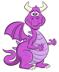 embarrassed grinning cartoon dragon