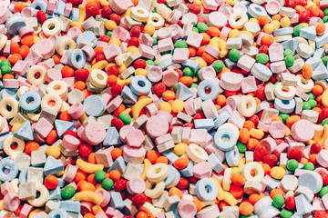 marmalade sweets of different shapes and grades