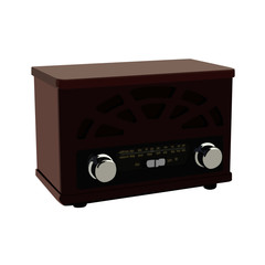 Obraz premium radio retro am fm realistic vector illustration