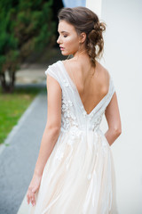 Charming Outdoor Bridal Portrait with wedding bouquet