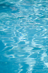 A close-up of sun reflections in pool water