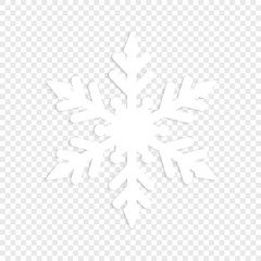 Isolated winter snowflake. Element