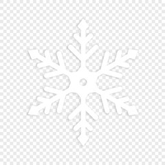 Isolated winter snowflake. Element