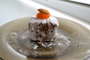 dessert with ice cream and chocolate