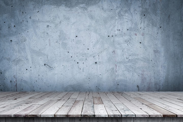 Old Cement Wall and wooden floor Backgrounds,for display products.