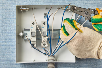 Electrical breaker box Installation.