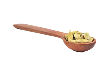 Green cardamom in spoon