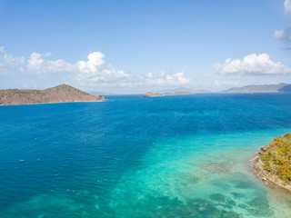 Fototapeta premium Aerial view of Caribbean Sea and Virgin Islands