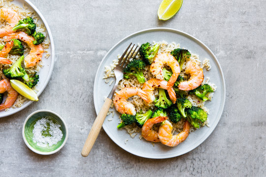 Shrimp and broccoli rice
