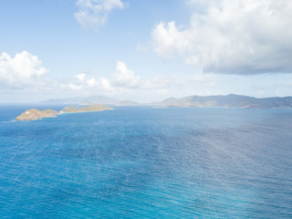 Fototapeta na wymiar Aerial view of Caribbean Sea and Virgin Islands