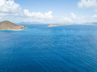 Fototapeta na wymiar Aerial view of Caribbean Sea and Virgin Islands
