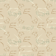 Seamless pattern with cave drawings.