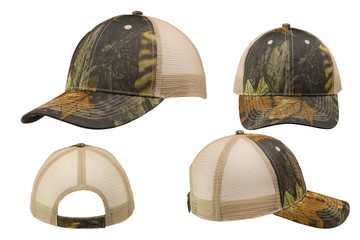 camo baseball hat from different angles
