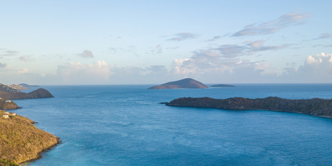 Aerial view of Caribbean Sea and Virgin Islands