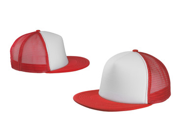 red cap on different angles