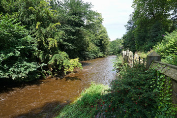 The Water of Leith running through Dean Village in Edinburgh	
