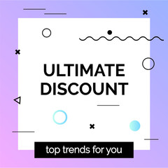 Sale banner, template for social media post promotion.