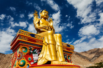 Buddha Maitreya statue in Ladakh, India