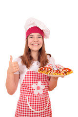 happy girl cook with gyros and thumb up