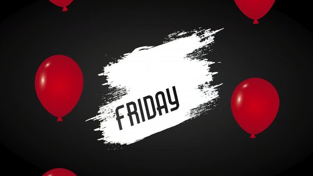 black friday deals label with balloons helium floating