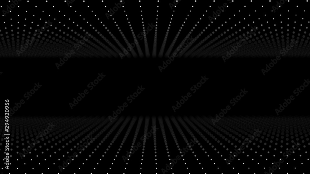 Wall mural grid gateway of room wall tunnel with dot and line of 3d interior with wireframe street for futurist