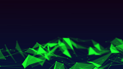 Abstract background motion transformation of empty copy space with plexus pattern of future innovation technology digital business concept with line network for decentralize communication connection