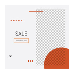 Sale banner, template for social media post promotion.