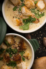 garlic soup with potatoes