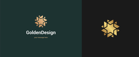 Vector abstract logo emblem design elegant modern minimal style.