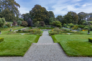 Walled floral garden at Castle Ward, County Down, Northern Ireland