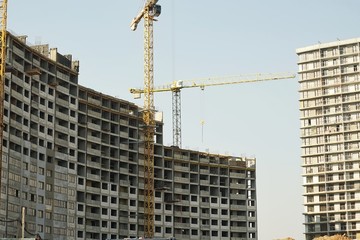 Fototapeta na wymiar construction of a residential complex monolithically frame way