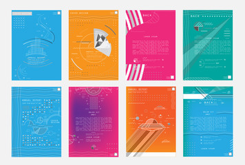 Naklejka premium Template brochures, flyers, business presentations. Modern flat line style, layout in A4 size