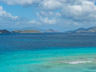 Fototapeta premium Panorama of Caribbean Sea and Virgin Islands