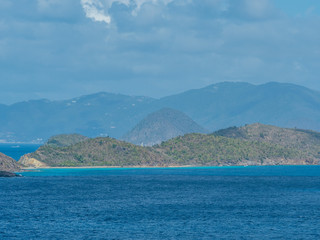 Fototapeta na wymiar Panorama of Caribbean Sea and Virgin Islands