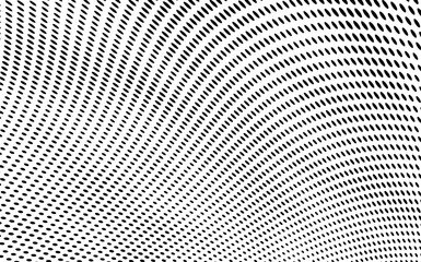 Abstract halftone background. Waves of dots black on white. Vector grunge pattern. Chaotic pop art texture