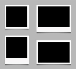 Photo frame with shadow set. Vector