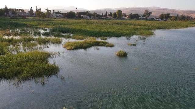 High tide at the sea of Galilee