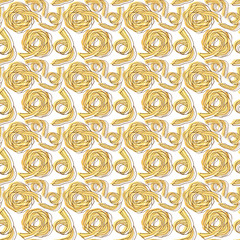 Fettuccine pattern. Pasta background. Italian food for menu design.