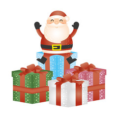 merry christmas santa claus in gifts character