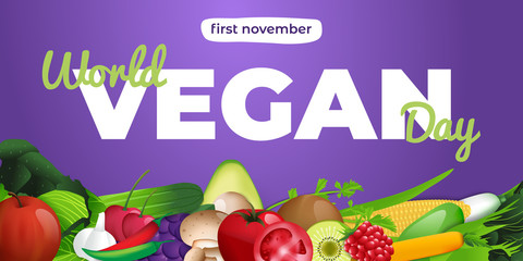 Vector Illustration of World Vegetarian Day for Social Media Post , Postcard, Banner, Greeting card.